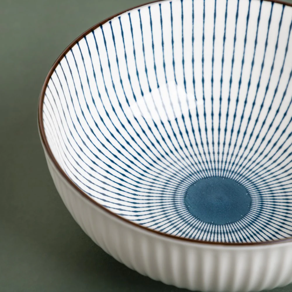 Meraki Striped Ceramic Serving Bowl 800 ml - Image 5