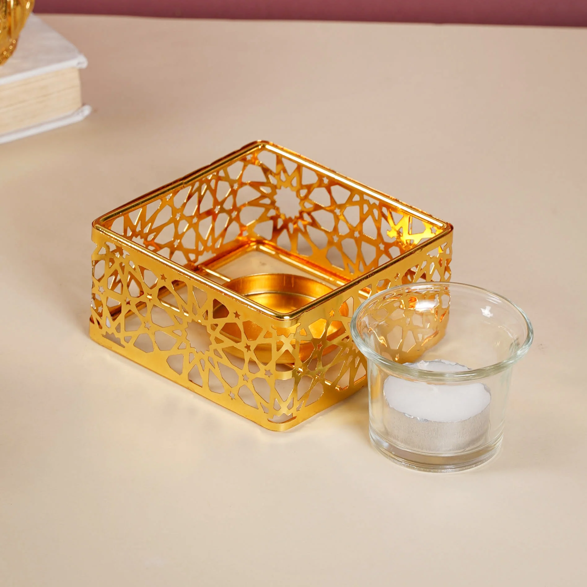 Metal And Glass Candle Stand - Image 10
