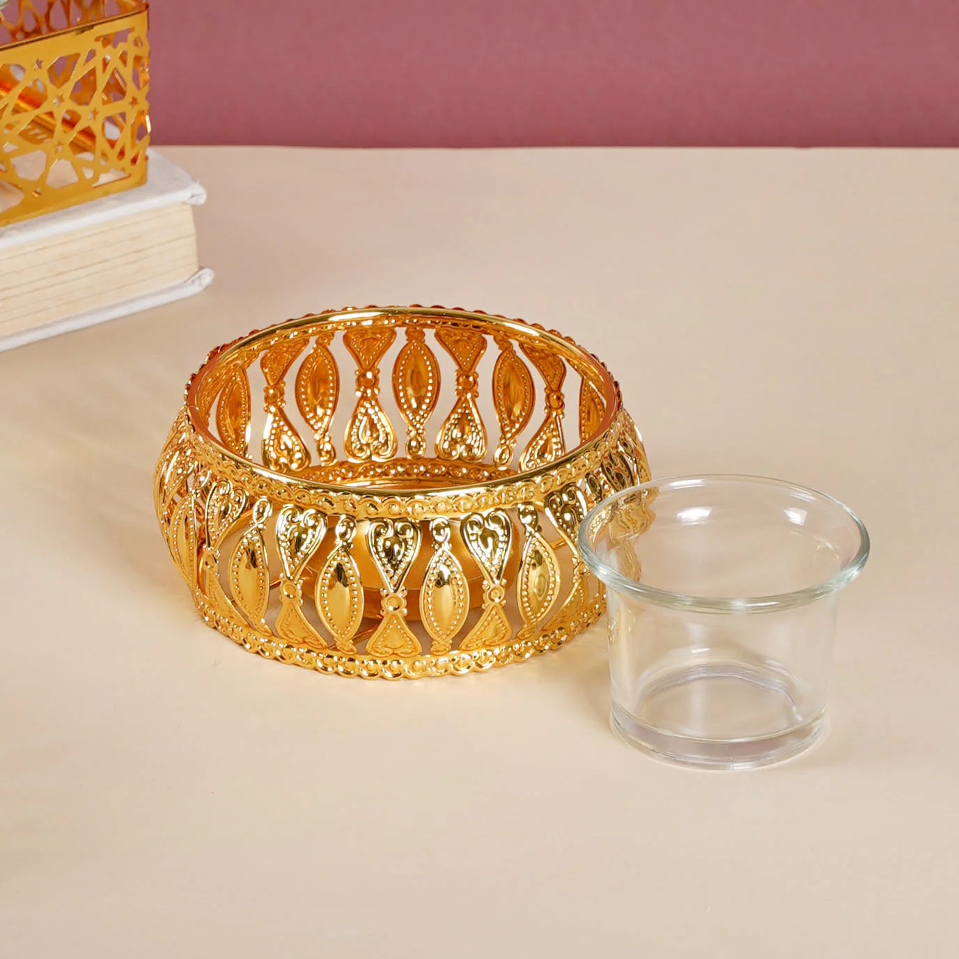 Metal And Glass Candle Stand - Image 11