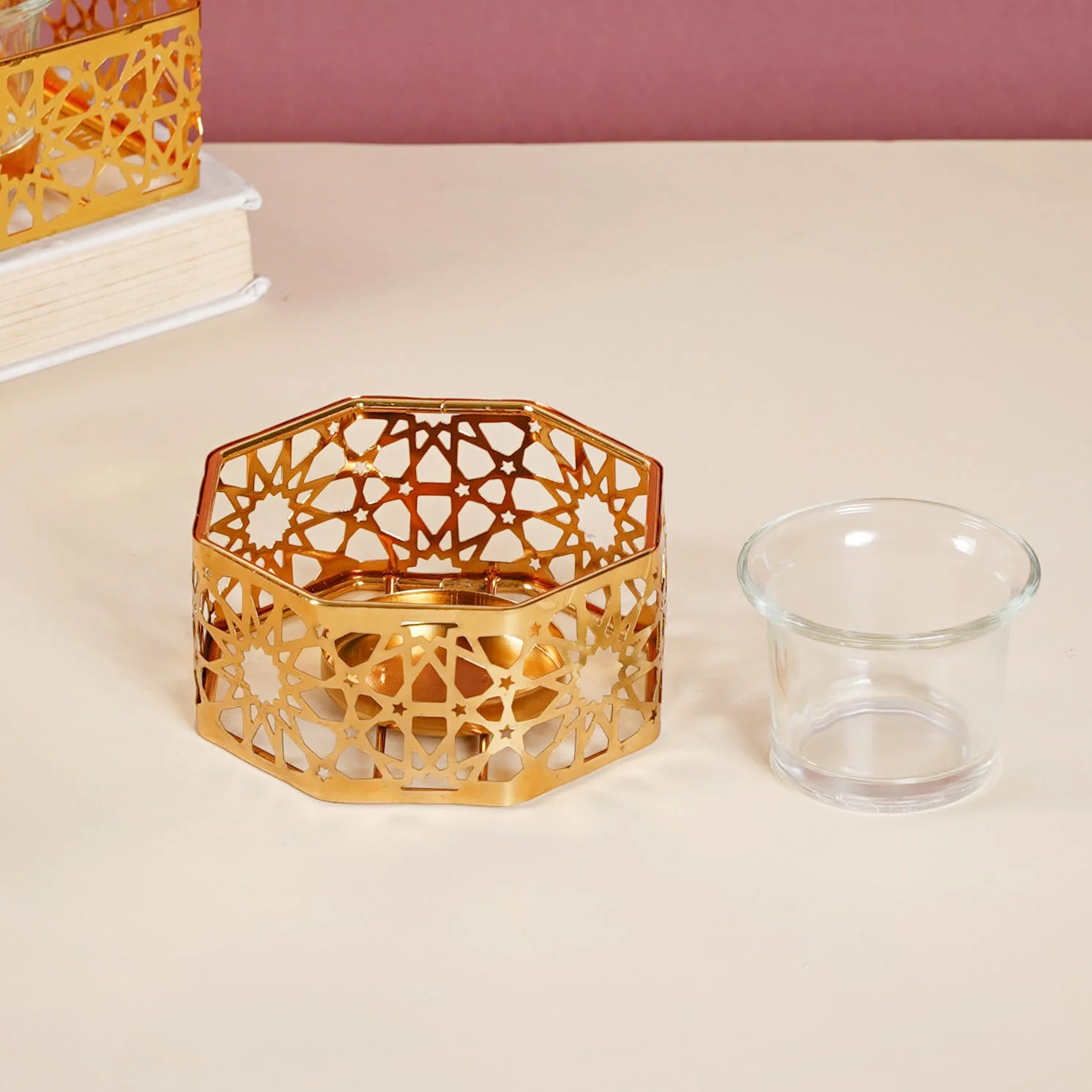 Metal And Glass Candle Stand - Image 12