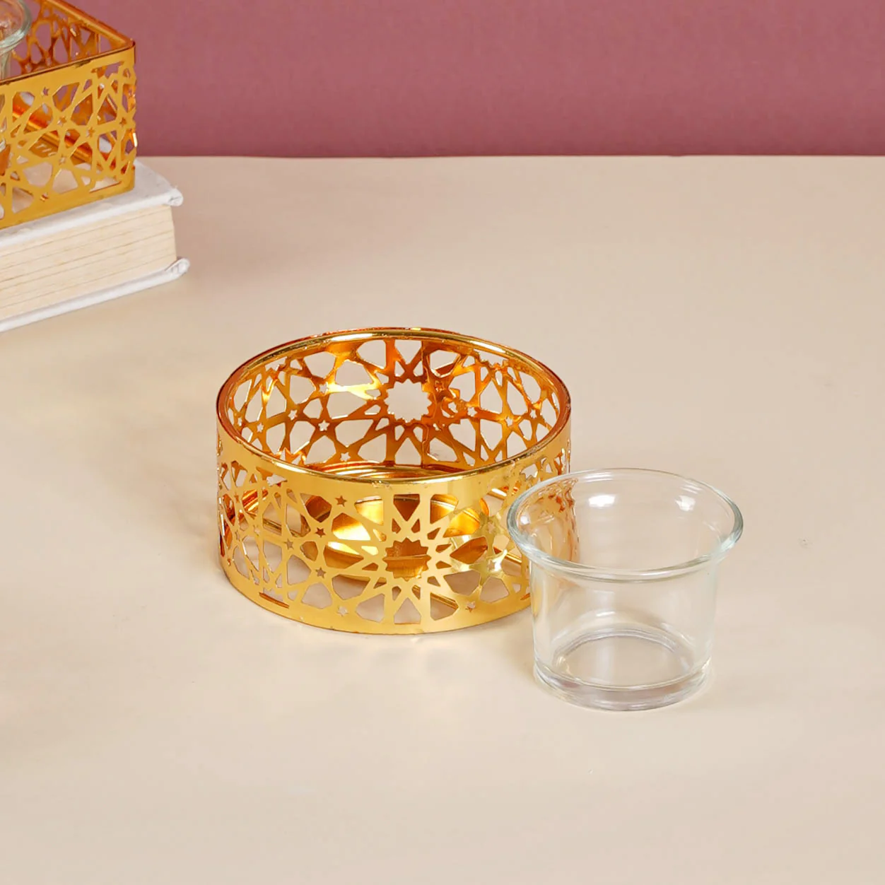 Metal And Glass Candle Stand - Image 14