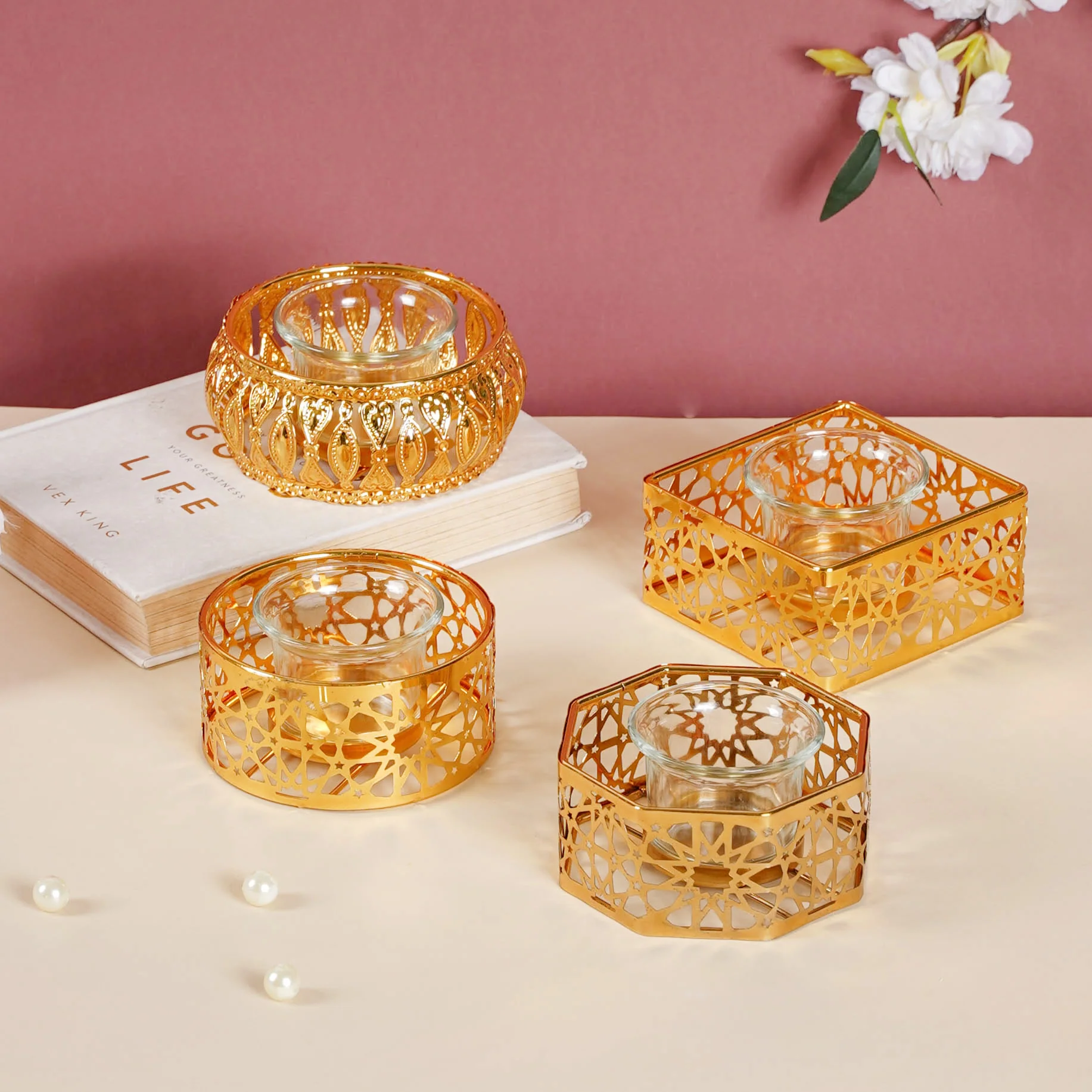 Metal And Glass Candle Stand - Image 16
