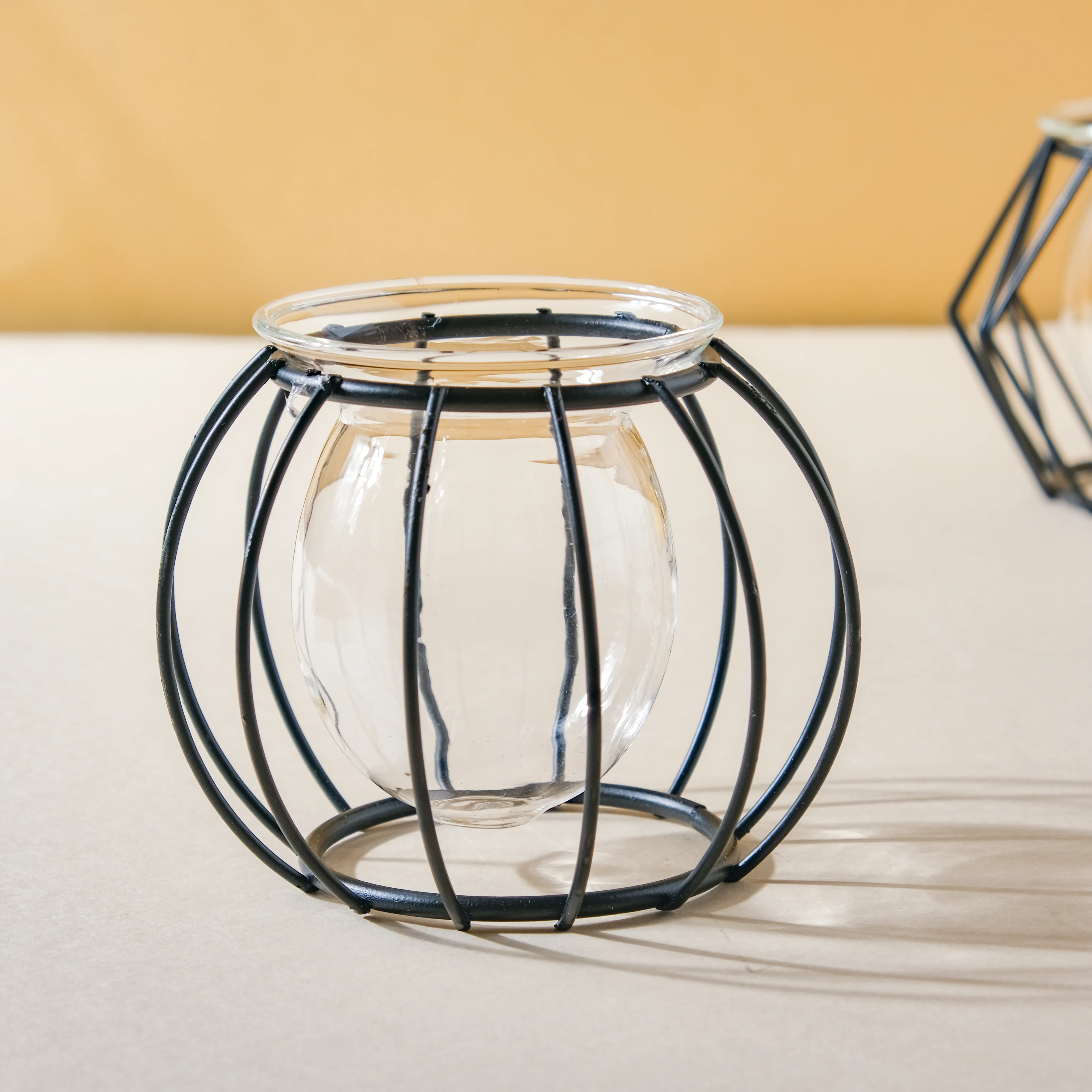 Metal and Glass Planter - Black - Image 9