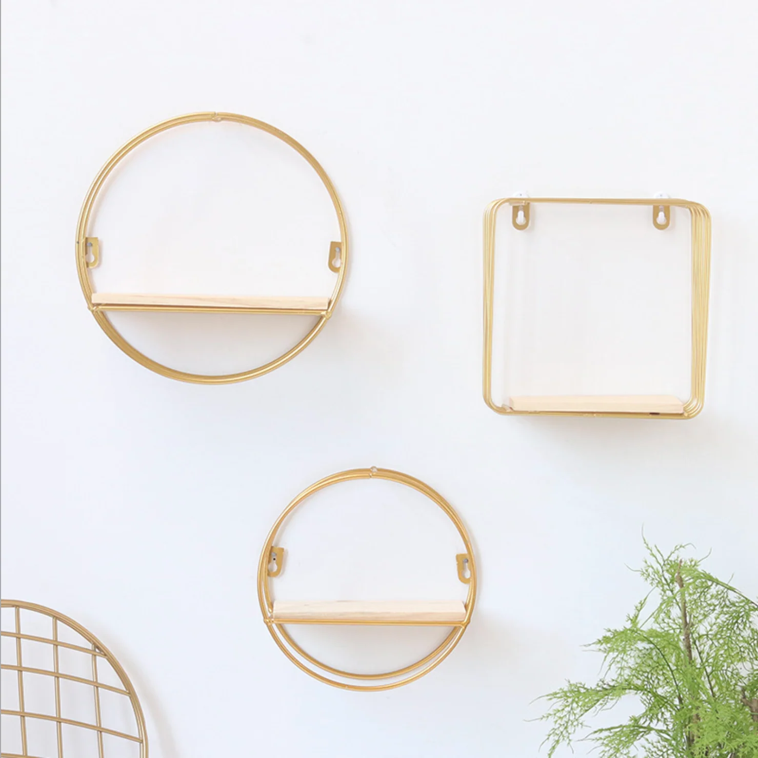 Round Metal and Wood Shelf - Image 4