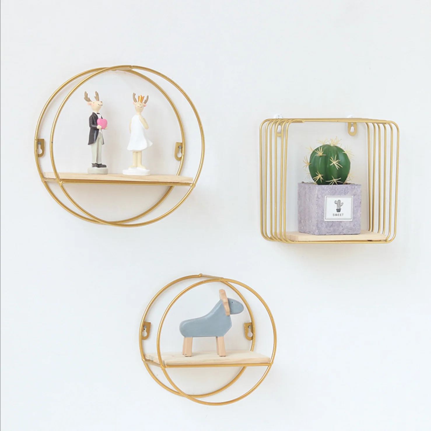 Round Metal and Wood Shelf - Image 6