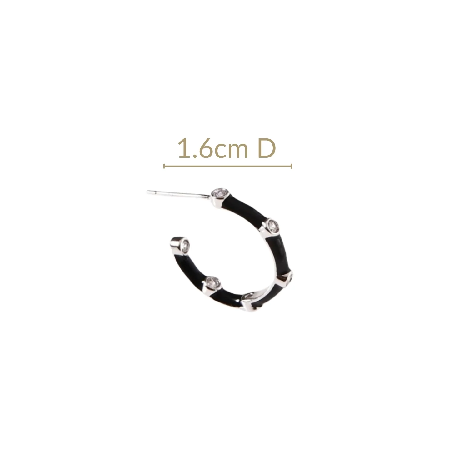 Metallic Detail Silver And Black Hoops - Image 3