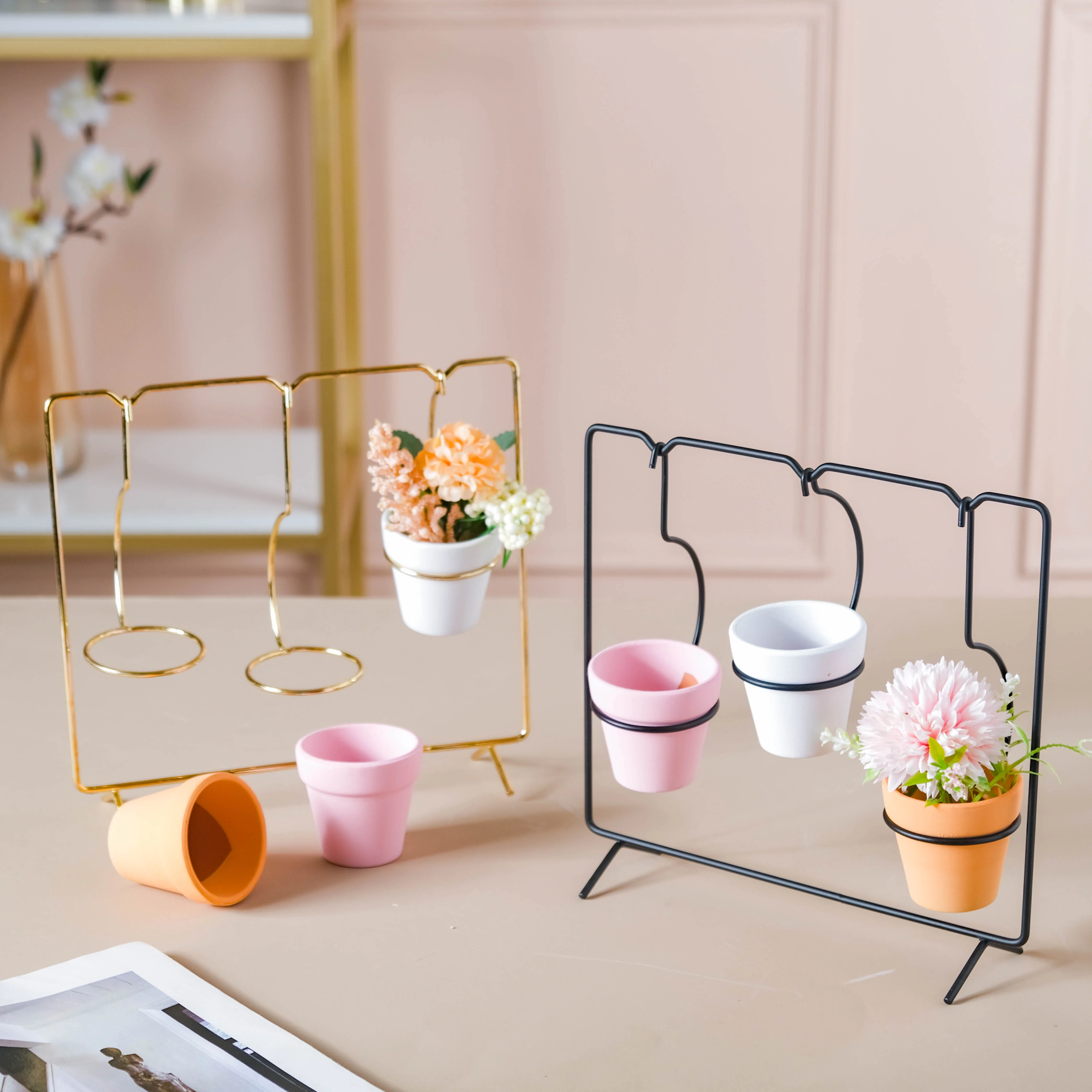 Metallic Rectangular Stand Planter - Image 7