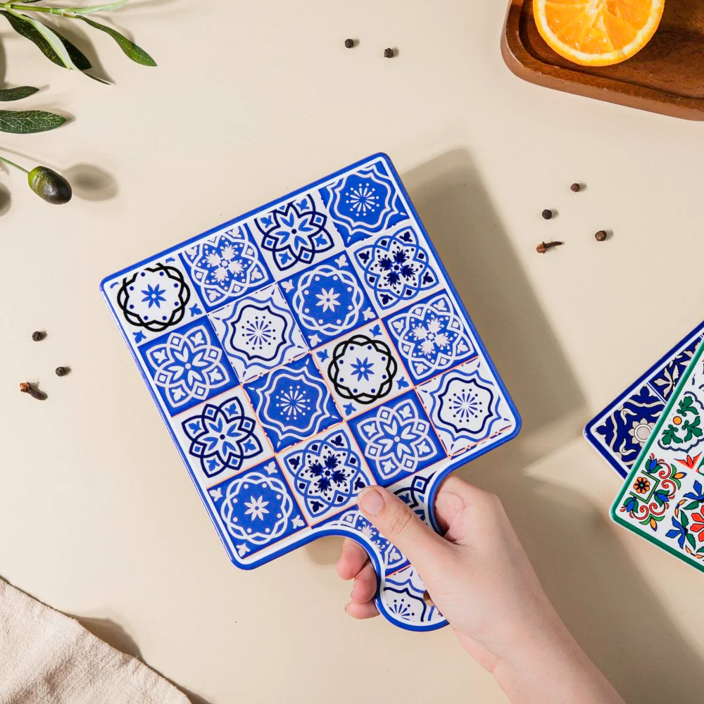 Mezze Ceramic Platter Blue 9 Inch - Image 2