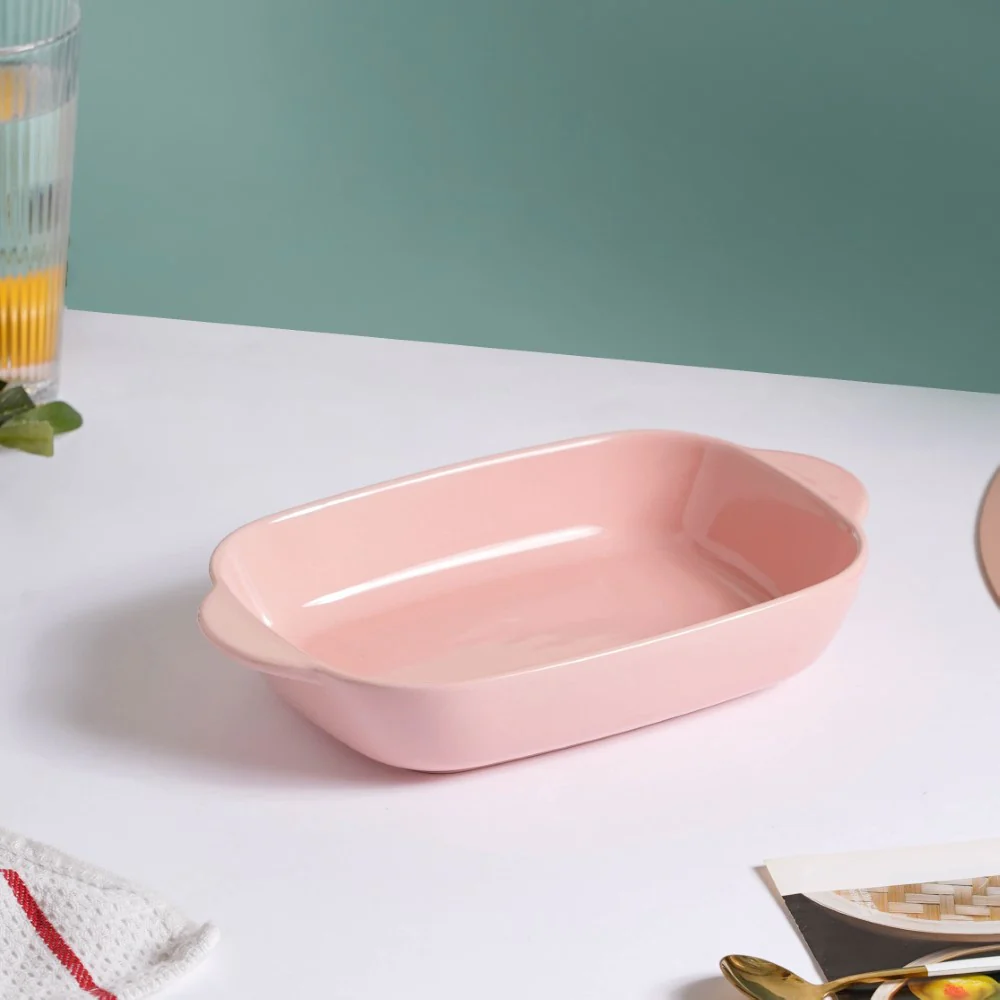 Microwave Oven Baking Dish Pink 8.5 Inch