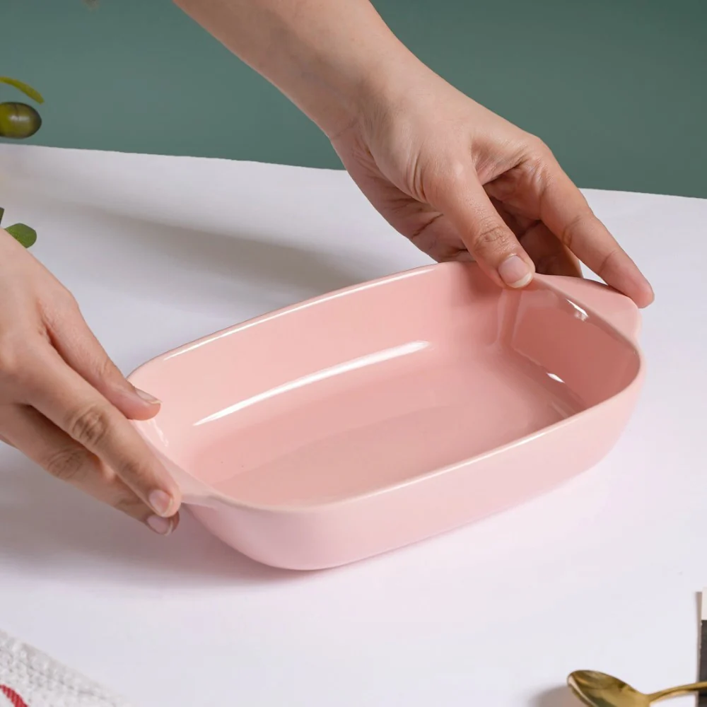 Microwave Oven Baking Dish Pink 8.5 Inch - Image 2