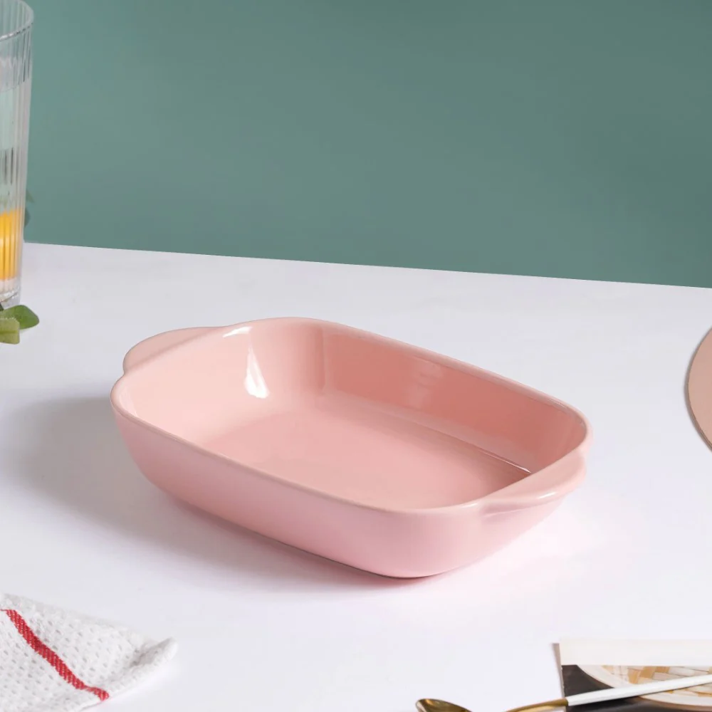 Microwave Oven Baking Dish Pink 8.5 Inch - Image 4