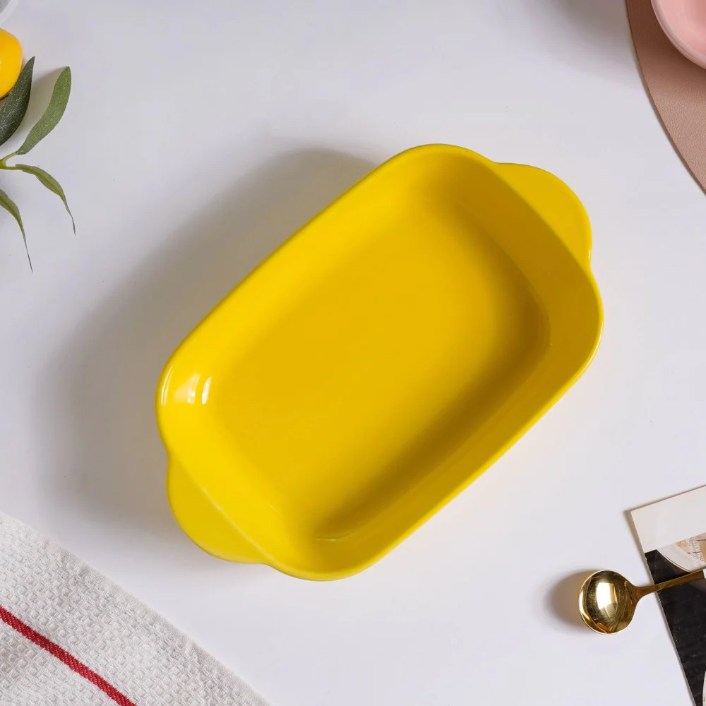 Microwave Oven Baking Dish Yellow 8.5 Inch - Image 3