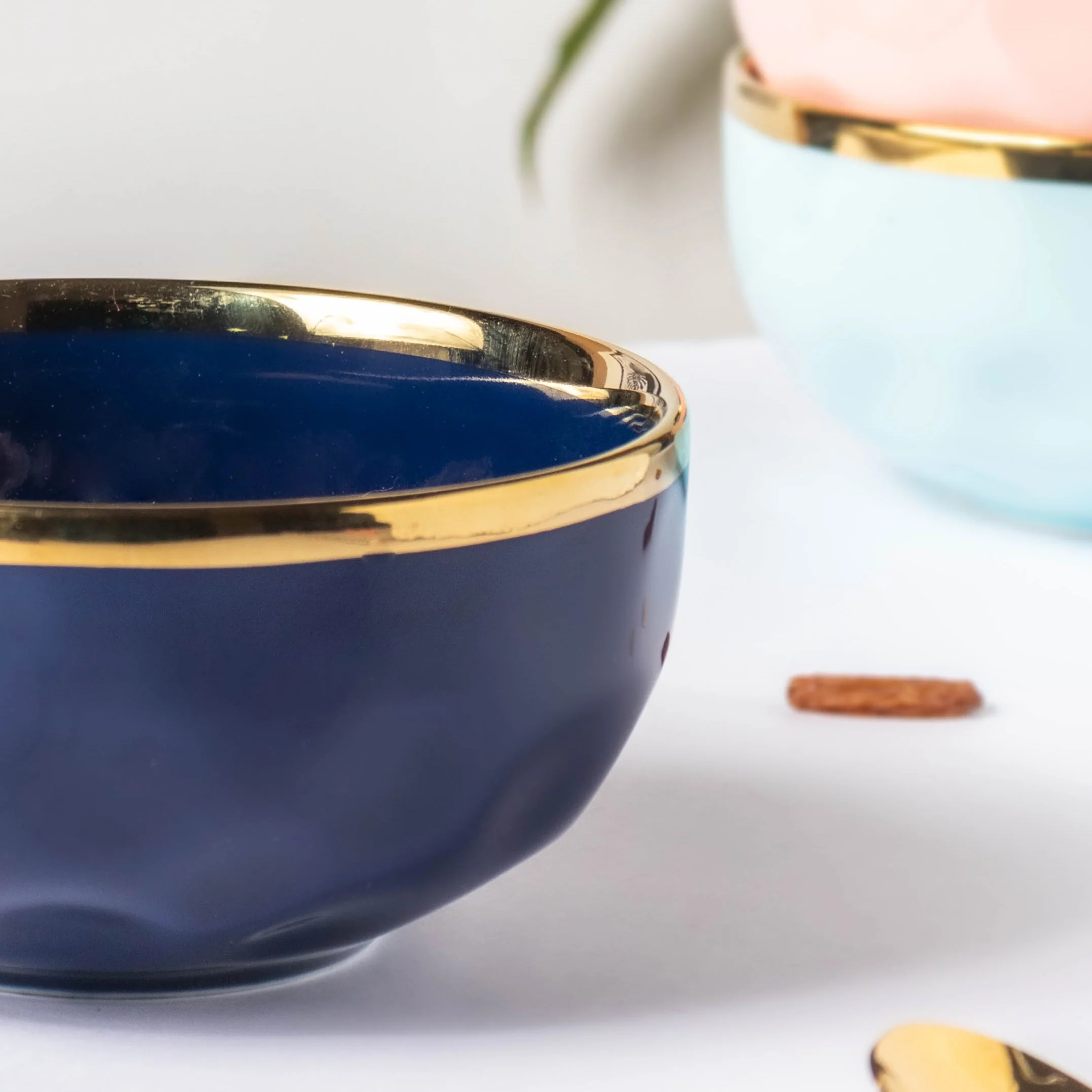 Midnight Blue Ceramic Soup Bowl - Image 3