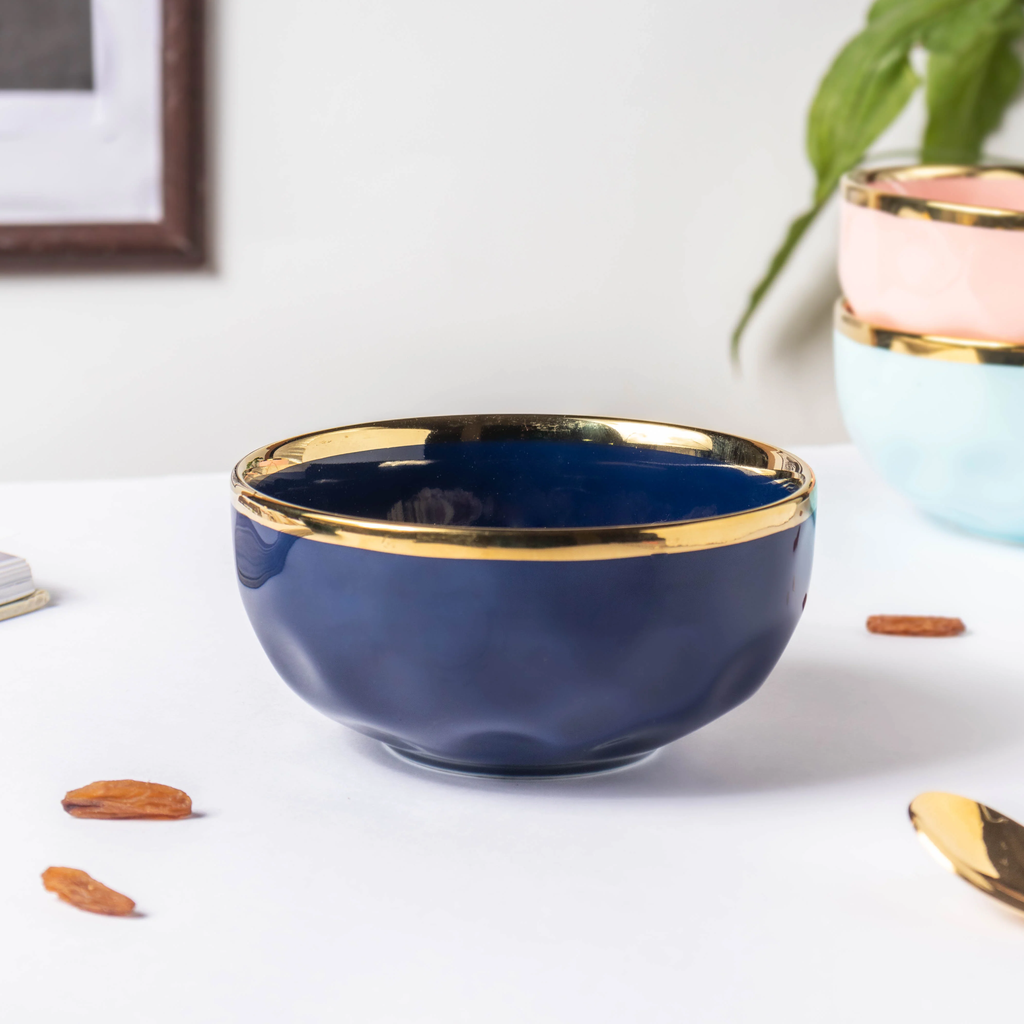 Midnight Blue Ceramic Soup Bowl - Image 6
