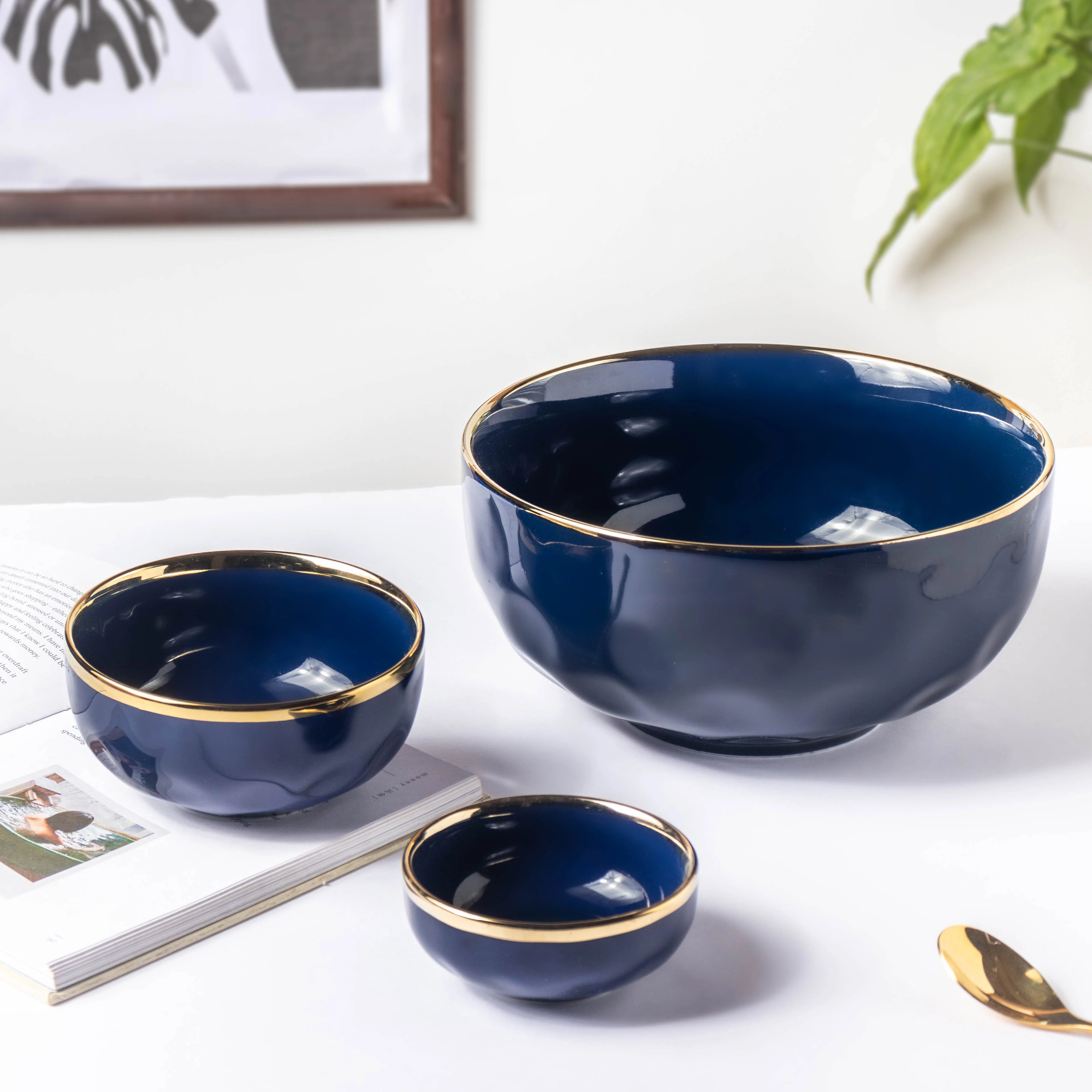 Midnight Blue Ceramic Soup Bowl - Image 8