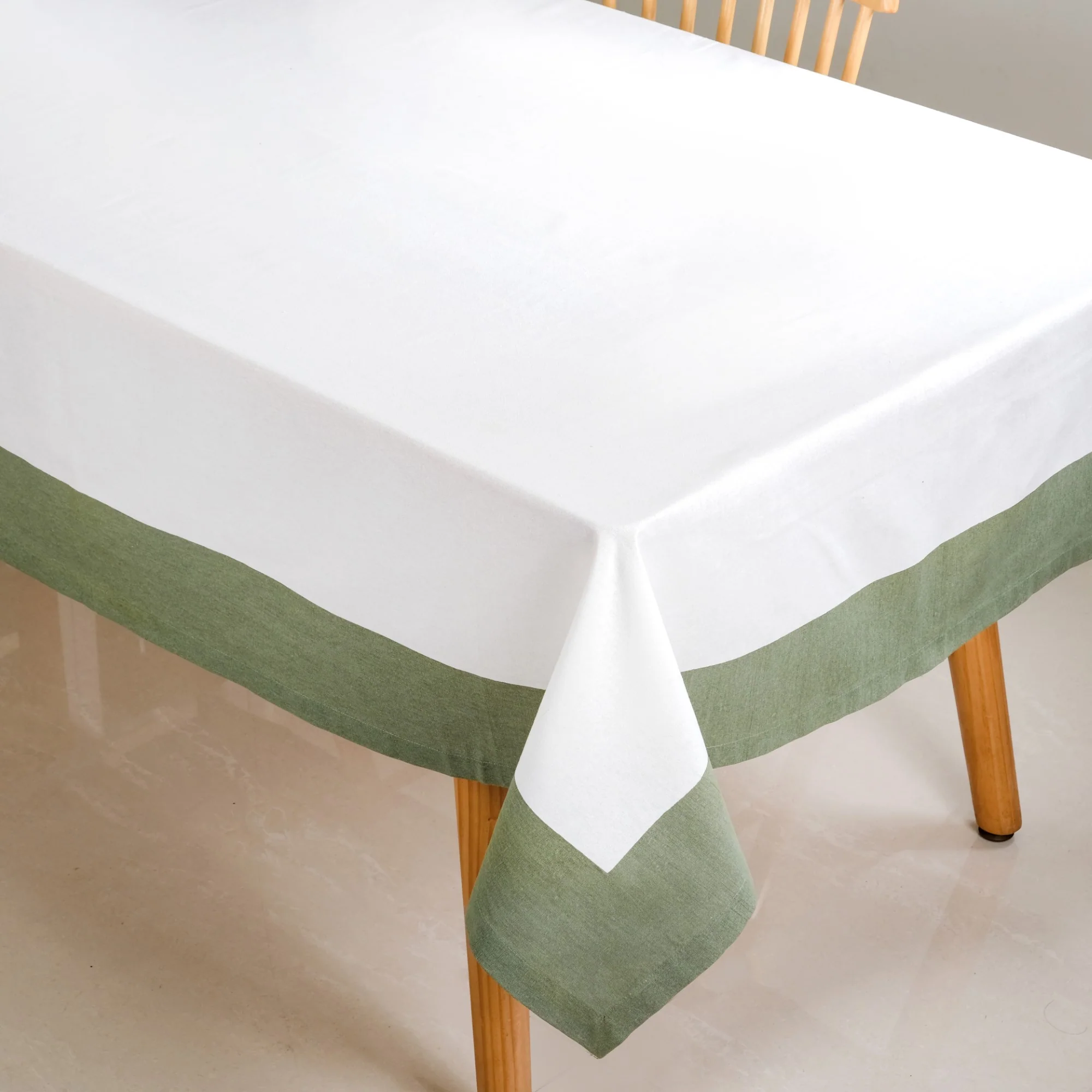 Midori Complete Table Linen Set With Mats Napkins Runners And Table Cloth In Sage Green - Image 5