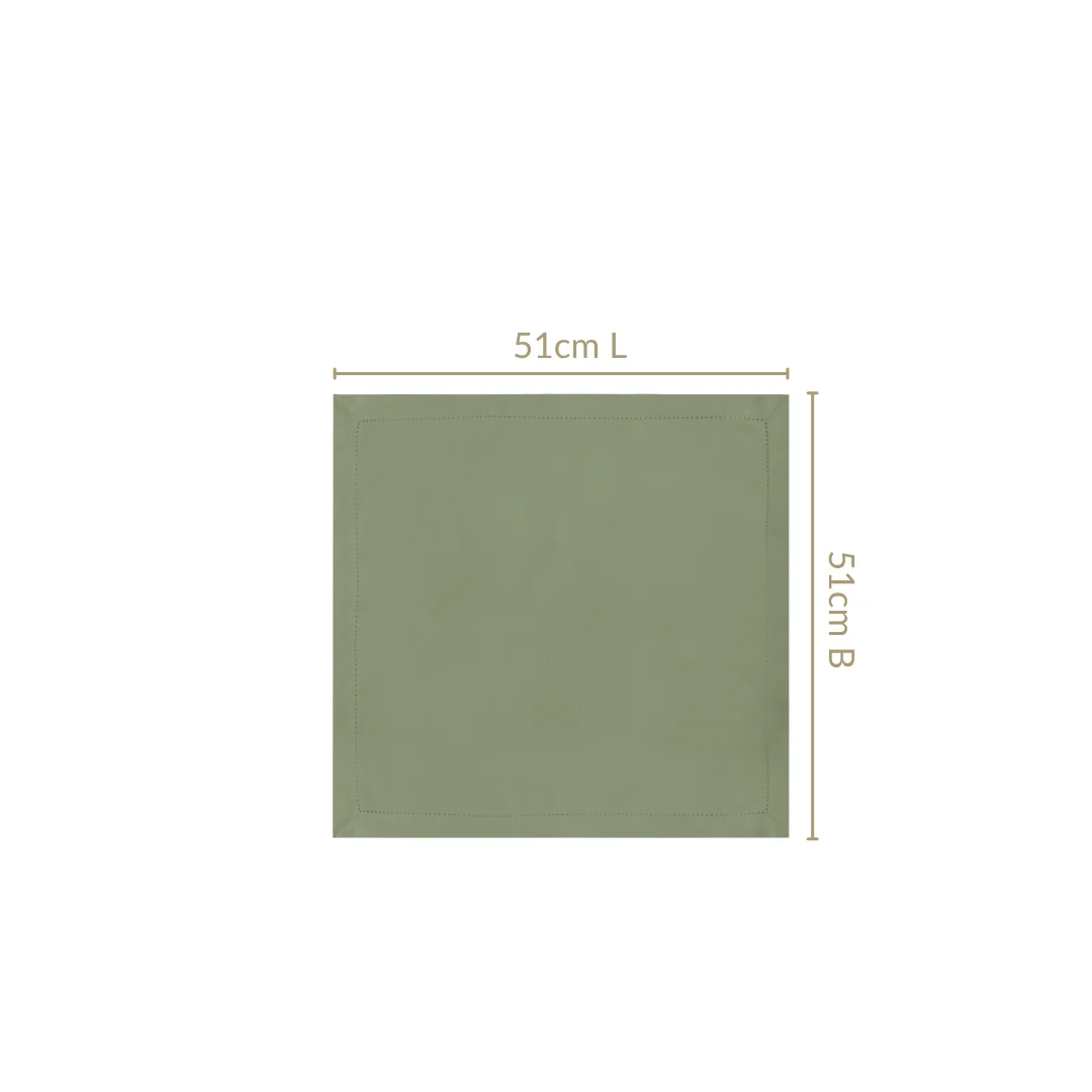 Midori Premium Cotton Hemstitched Dinner Napkins Set Of 6 In Sage Green - Image 3