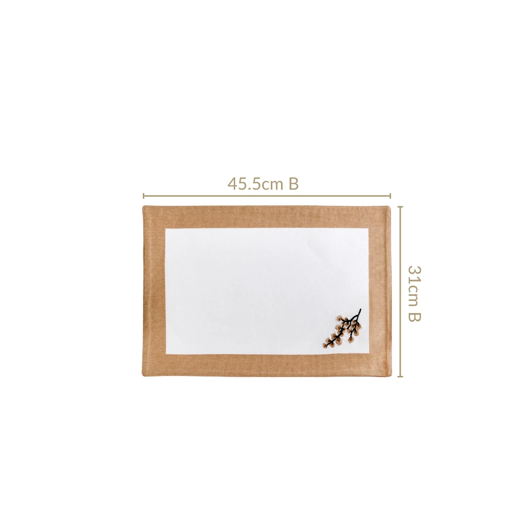 Midori Pure Cotton Table Mat Set Of 6 In Brown - Image 3