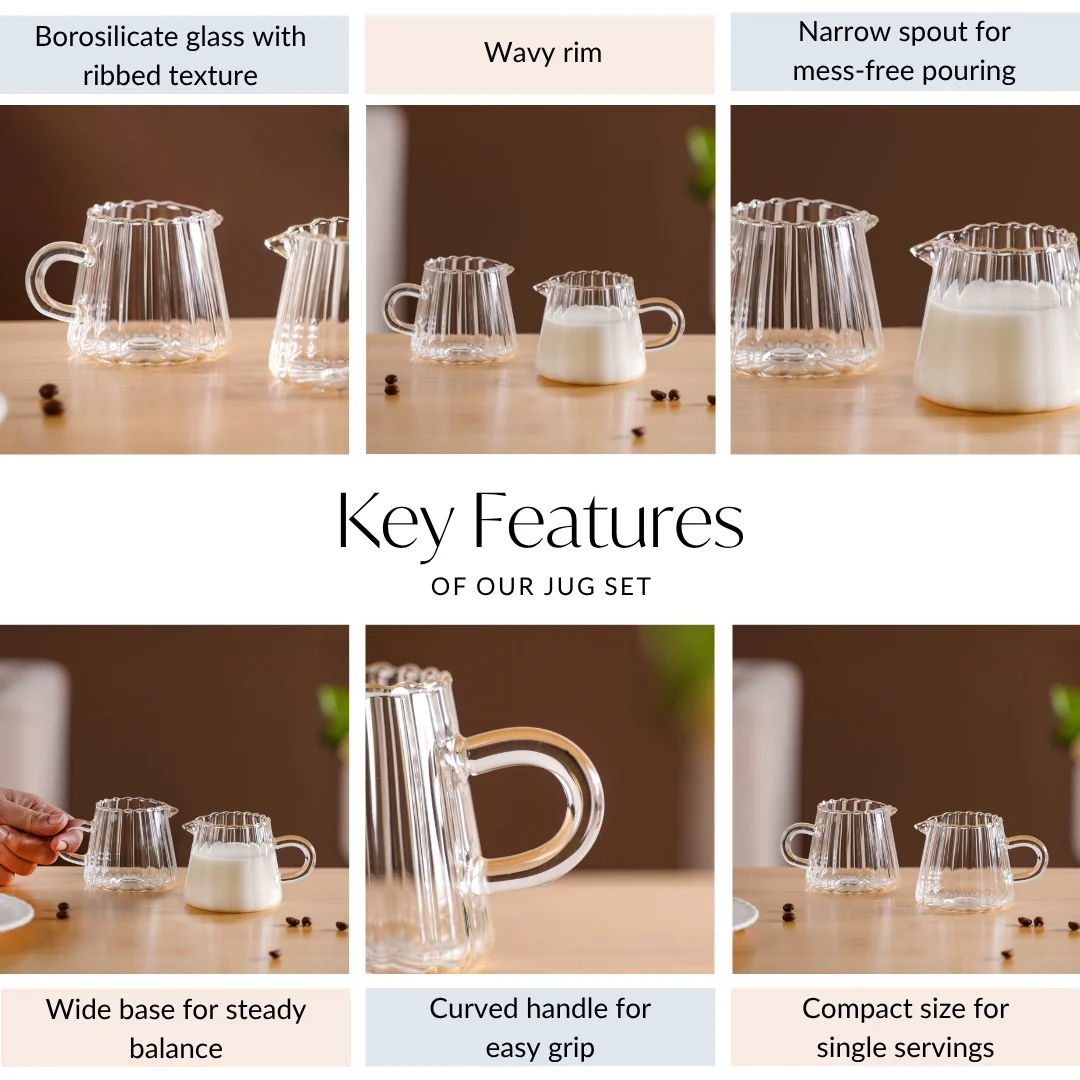 Milk Pot Glass Creamer Jug Set Of 2 120ml - Image 5