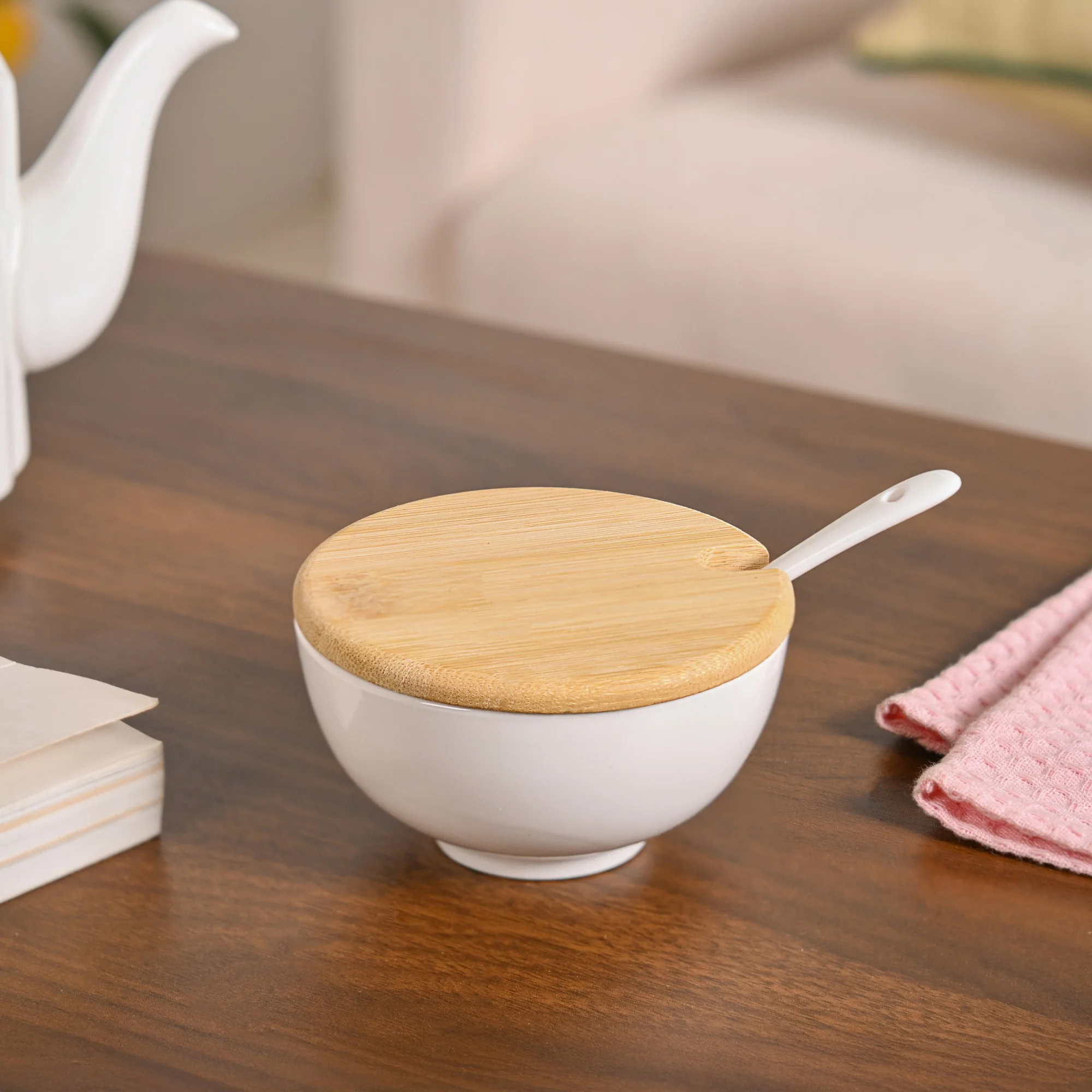 Milk Pot And Sugar Bowl With Stand And Spoon - Image 7