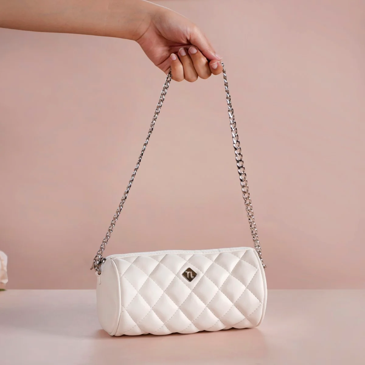 Mini Barrel Bag White - Image 10