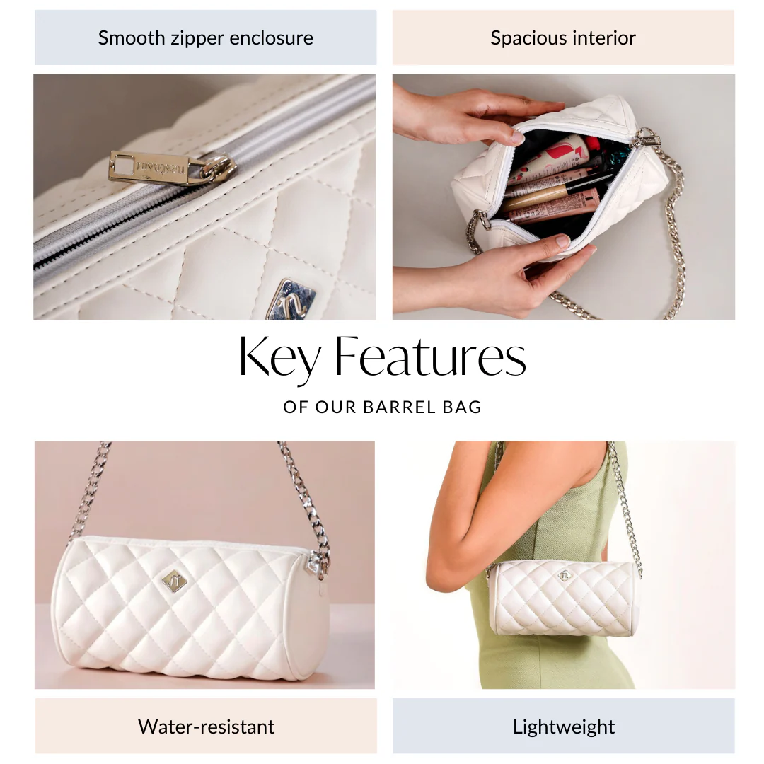 Mini Barrel Bag White - Image 6