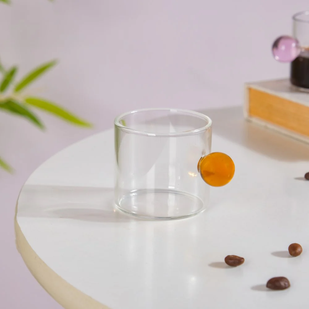 Mini Espresso Shot Glass Cup Amber 70ml - Image 4