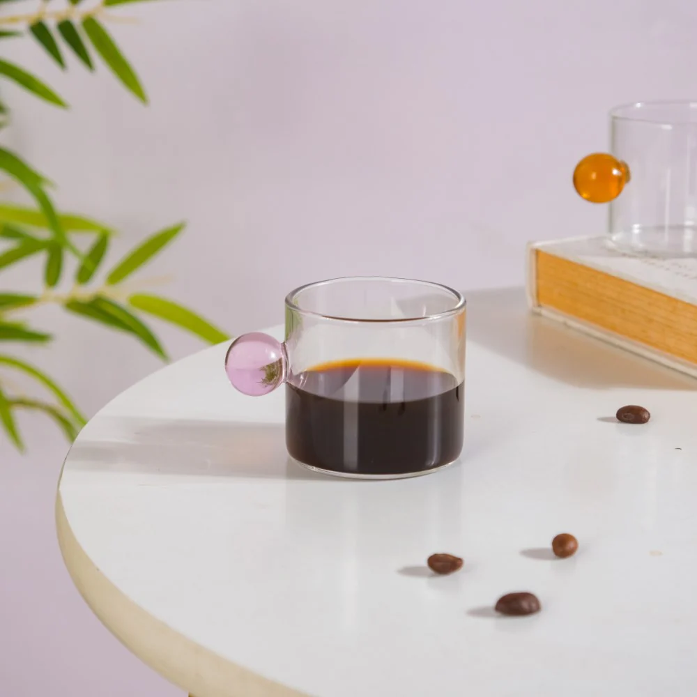Mini Espresso Shot Glass Cup Pink 70ml