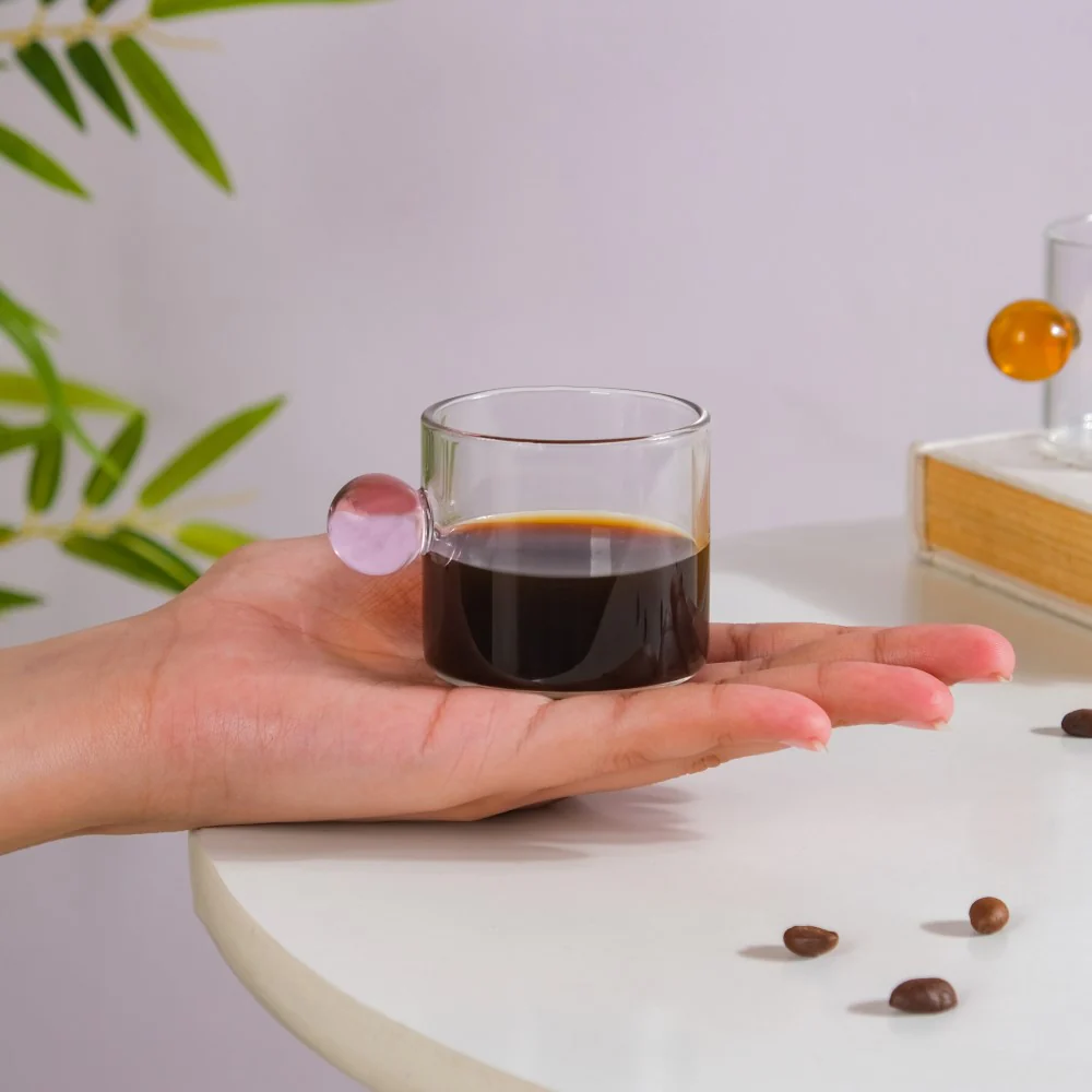Mini Espresso Shot Glass Cup Pink 70ml - Image 3