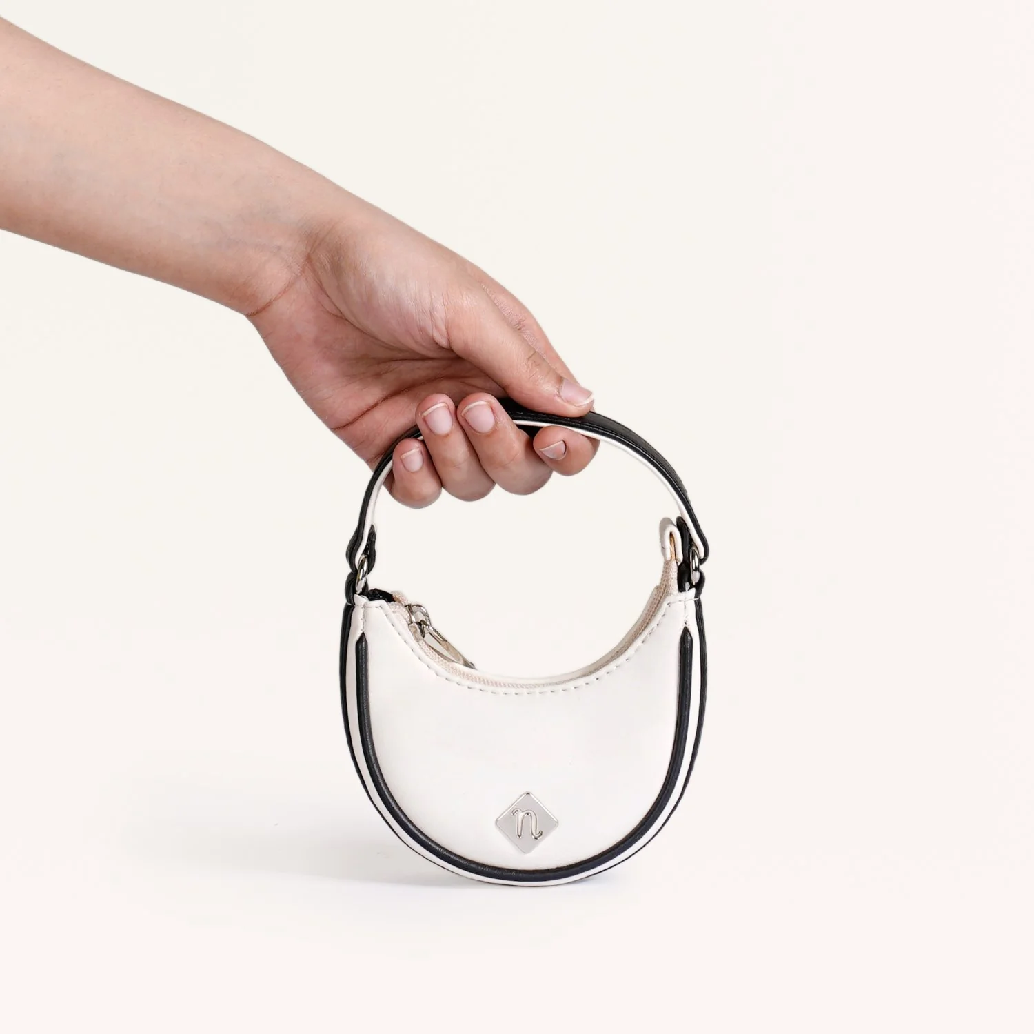 Mini Half Moon Bag White - Image 2