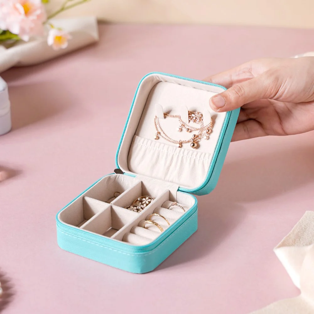 Mini Jewellery Storage Box Sea Green - Image 3