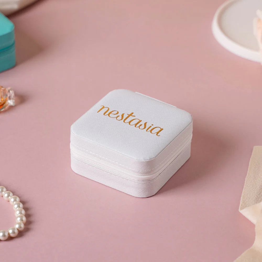 Mini Jewellery Storage Box White - Image 12