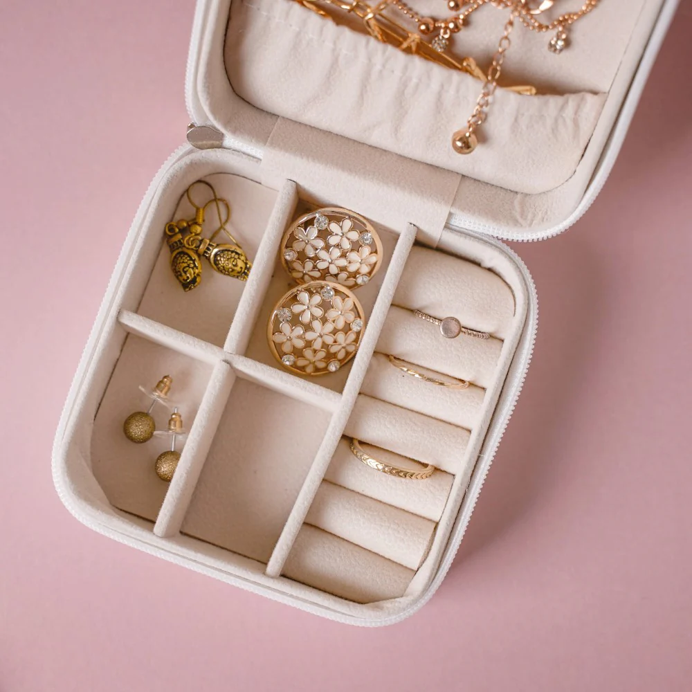 Mini Jewellery Storage Box White - Image 6