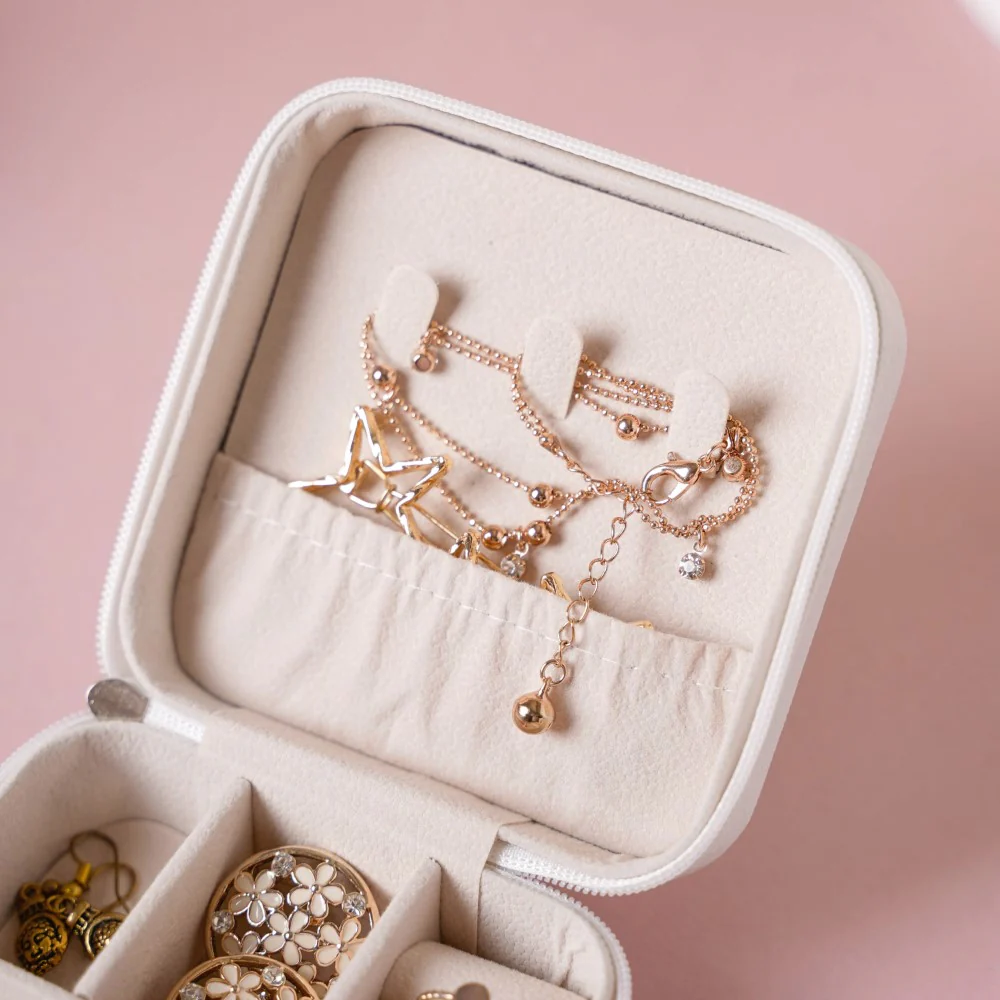 Mini Jewellery Storage Box White - Image 7