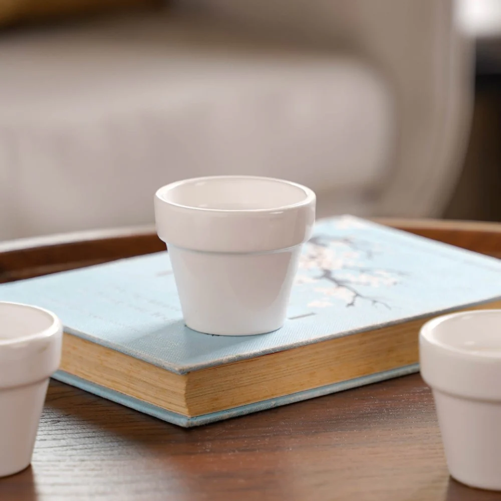 Mini Pot For Table Decor White Set of 4 - Image 10