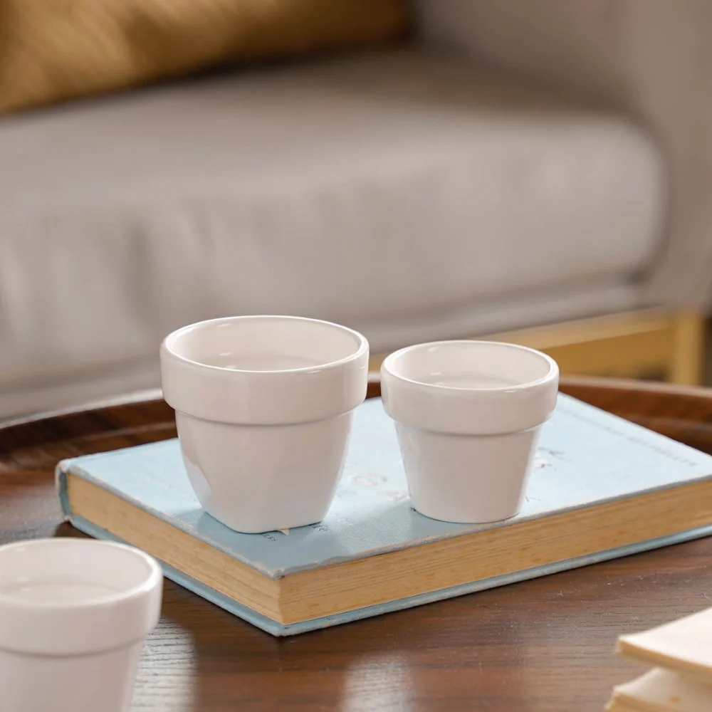 Mini Pot For Table Decor White Set of 4 - Image 6