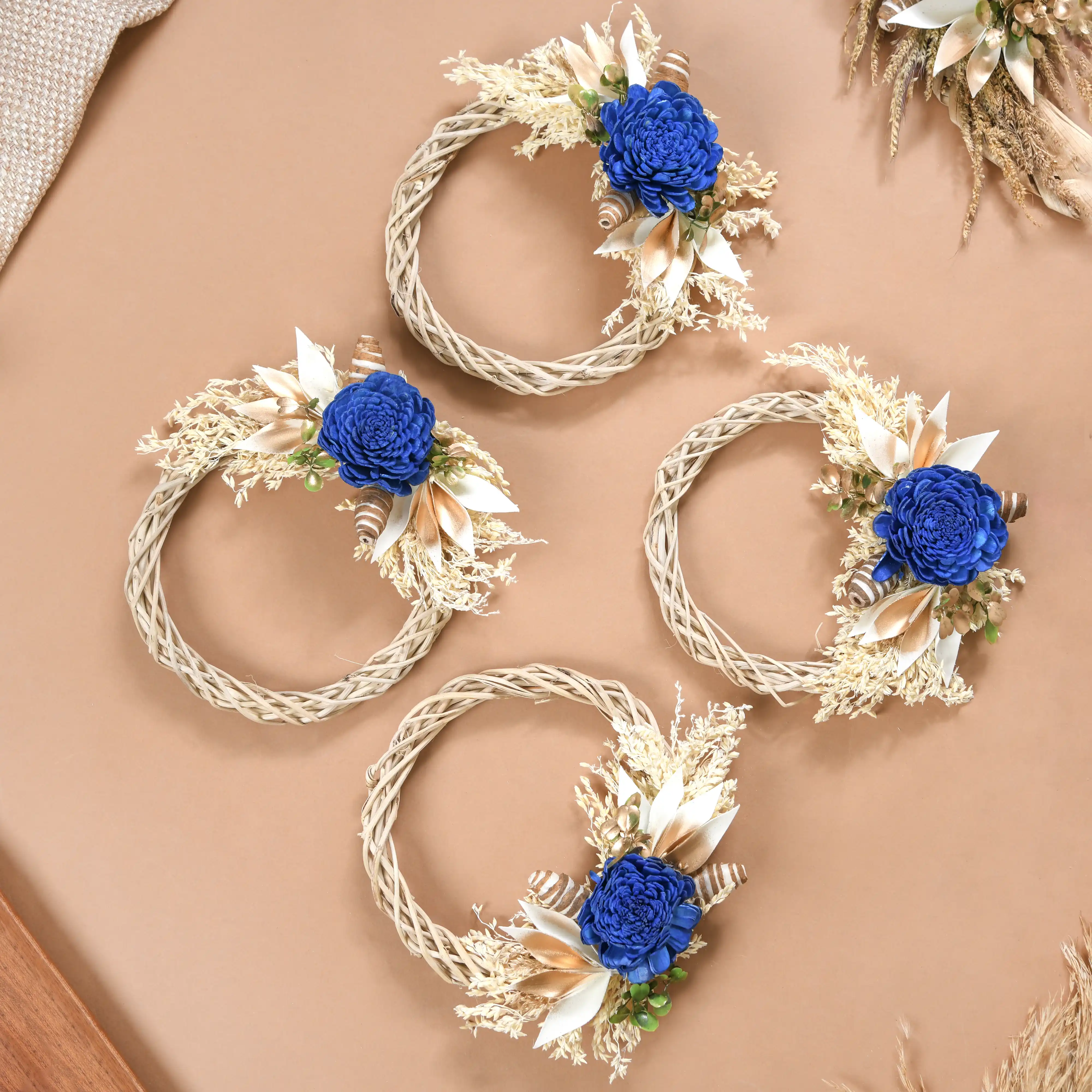 Mini Shola Flower Wreath Eco-Friendly Set Of 4