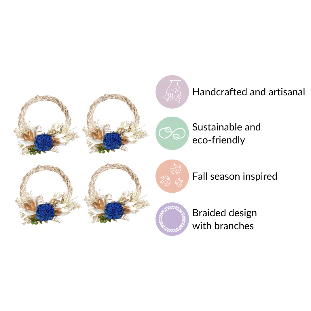 Mini Shola Flower Wreath Eco-Friendly Set Of 4 - Image 4