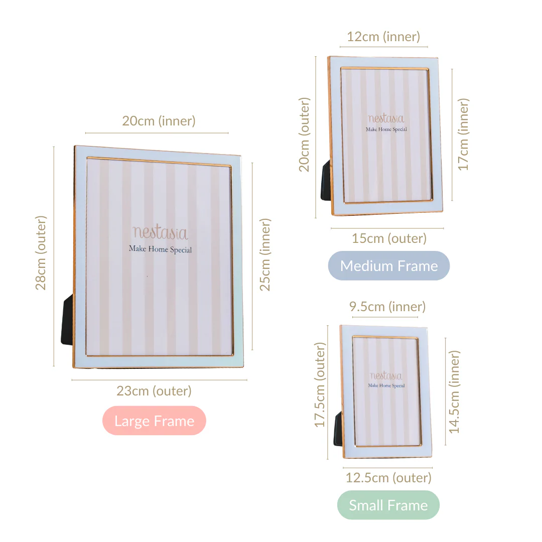 Minimalist Rectangle Photo Frame Set Of 3 White Gold - Image 7