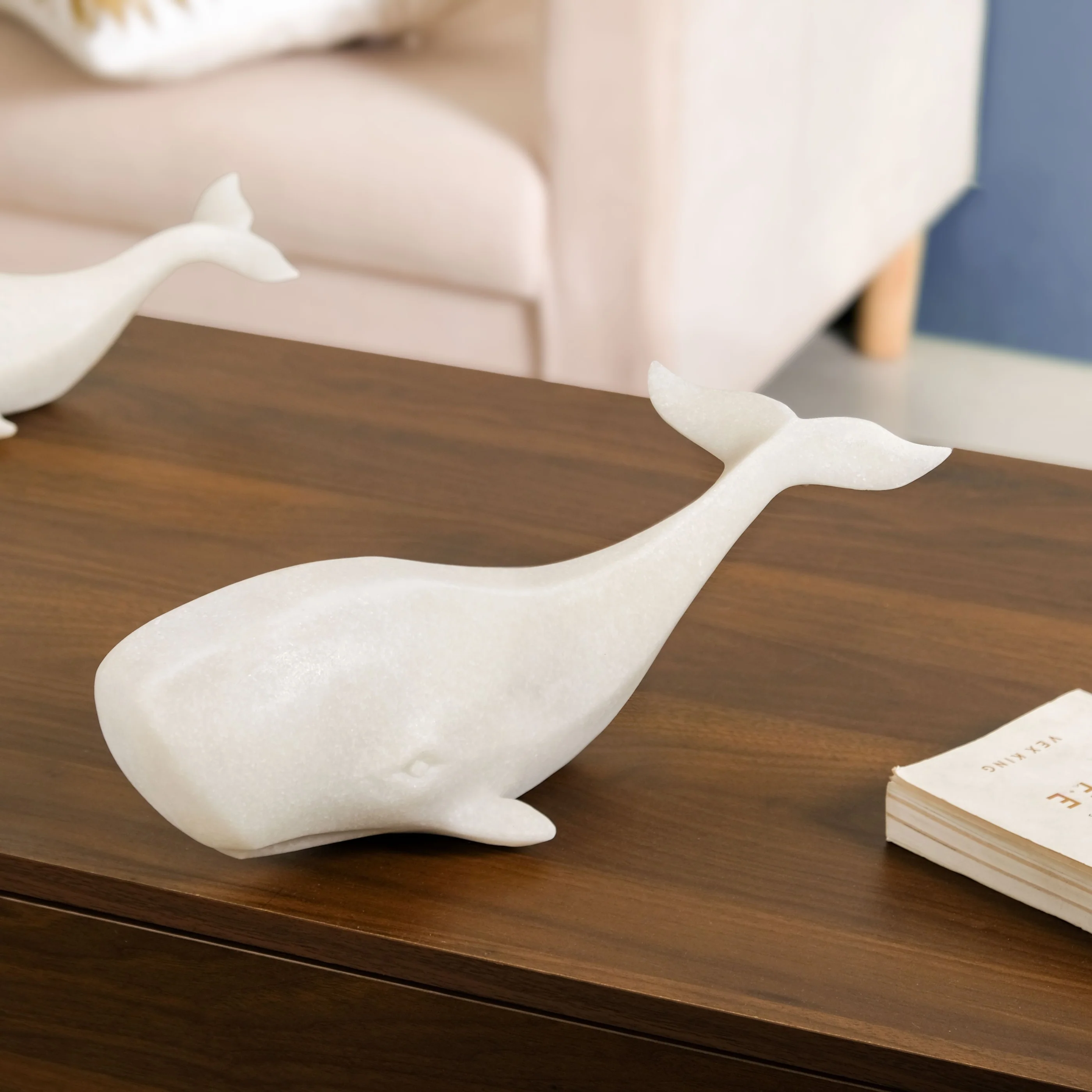 Minimalist White Whale Sculpture Large - Image 7