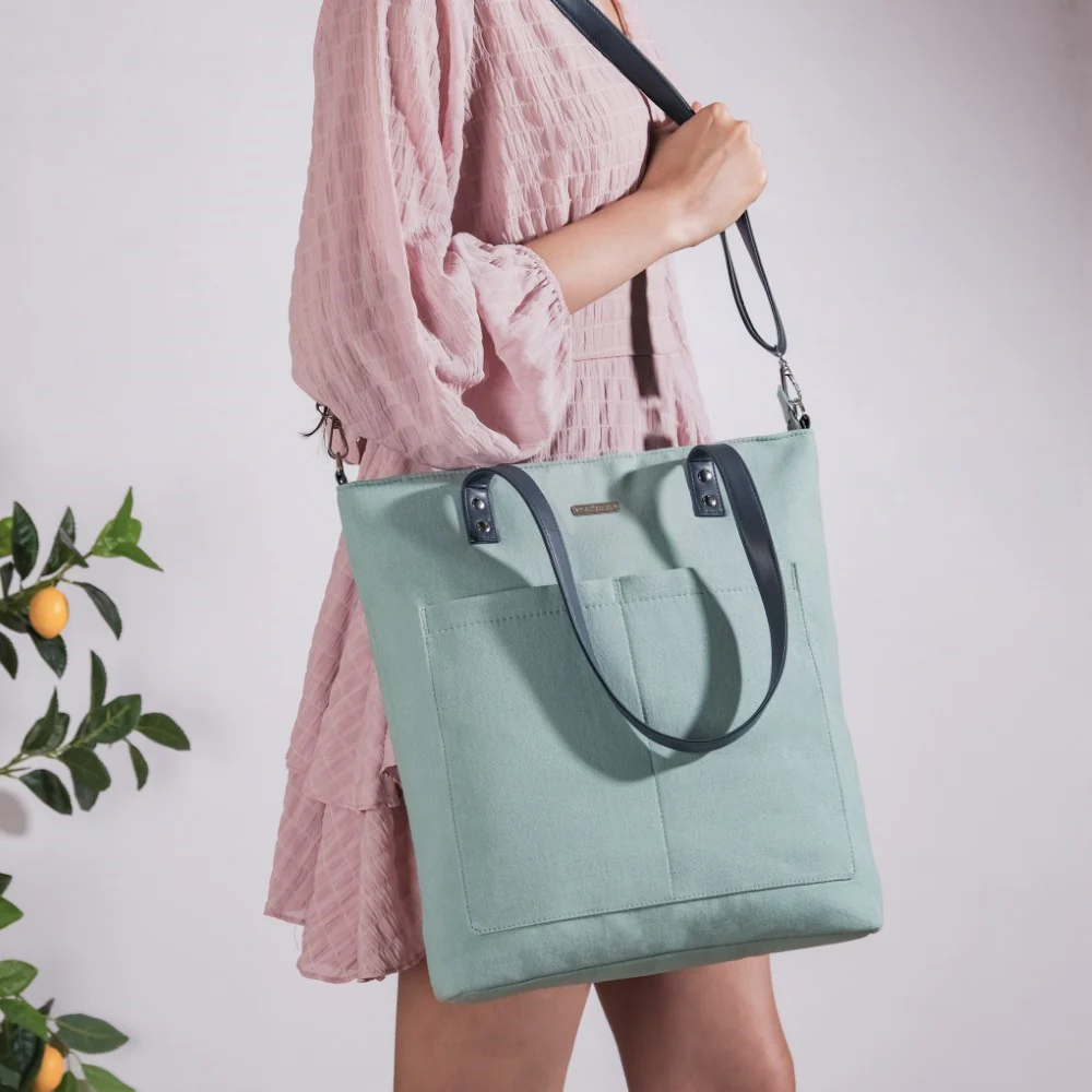 Mint Canvas Tote Bag - Image 2