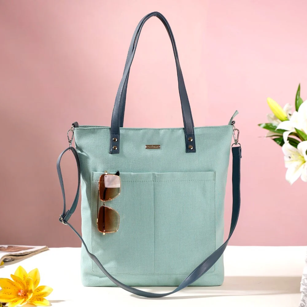 Mint Canvas Tote Bag - Image 3