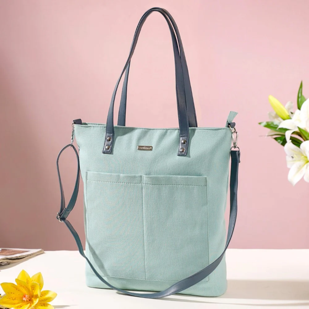 Mint Canvas Tote Bag - Image 7