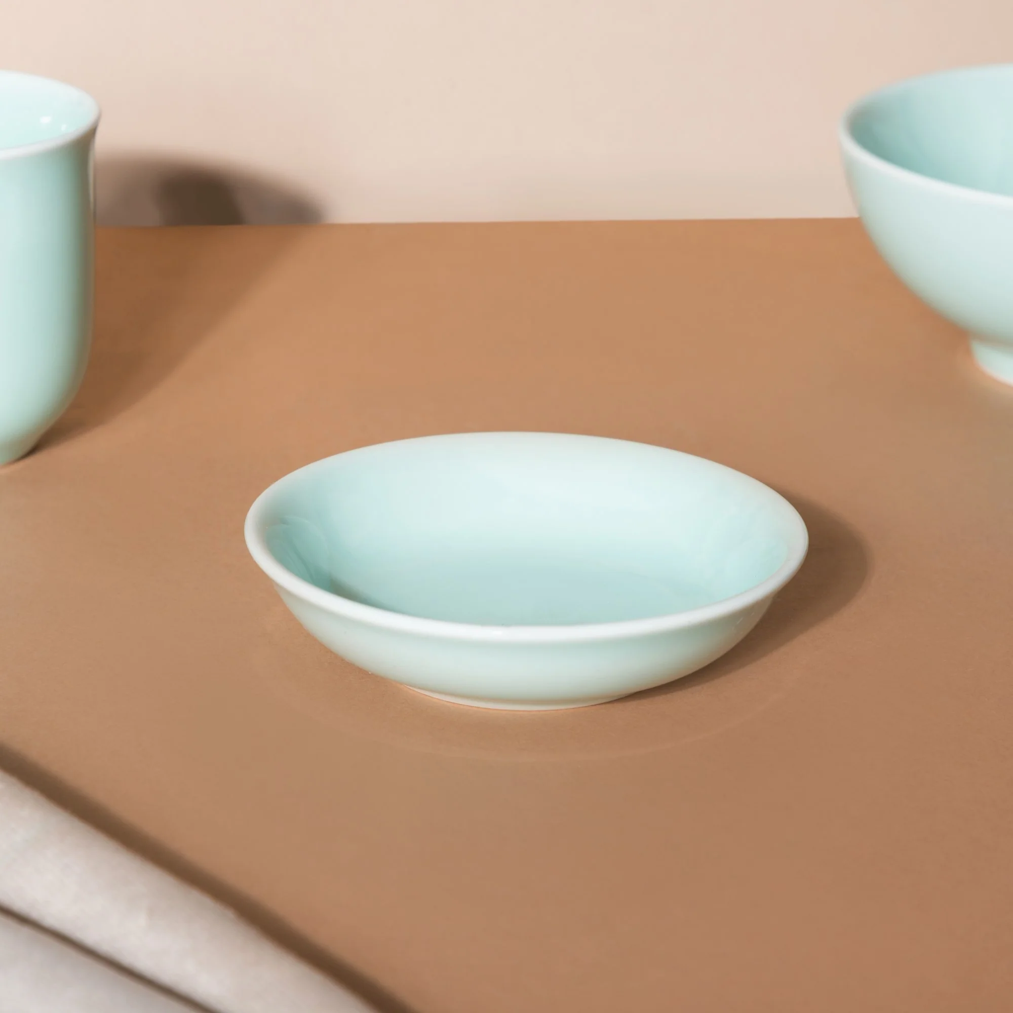 Mint Green Ceramic dinner set components For One - Image 7