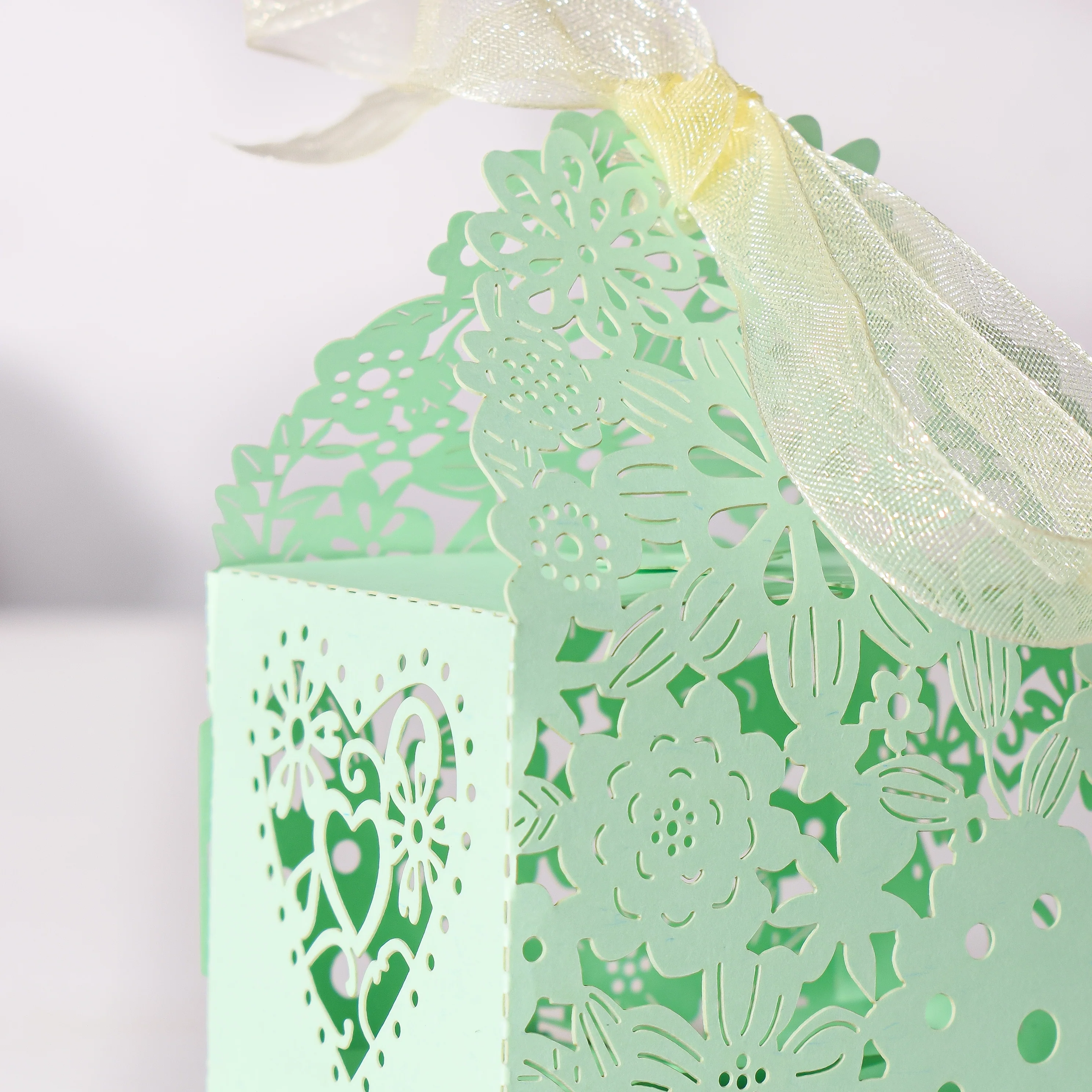 Mint Green Square Paper Gift Box Set of 20 - Image 3