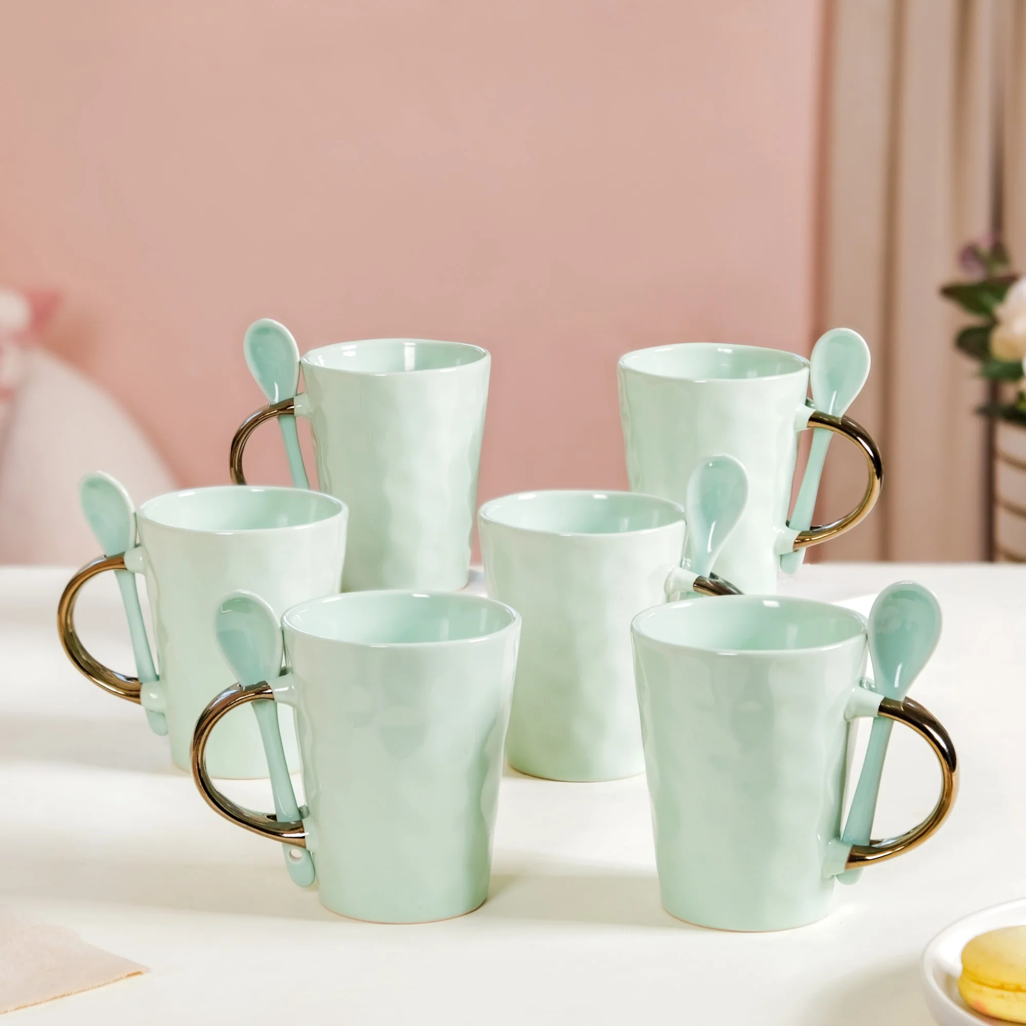 Mint Mugs With Spoon Set Of 6 350ml - Image 8