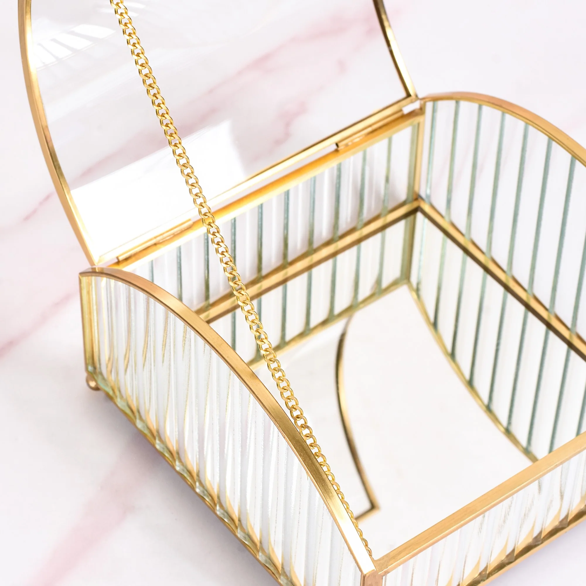 Mirrored Glass Treasure Chest Jewellery Box - Image 6
