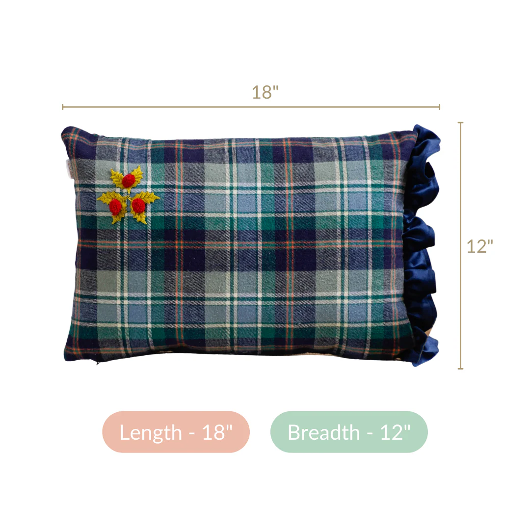Mistletoe Blue Throw Pillow Cover 18x12 Inch - Image 5
