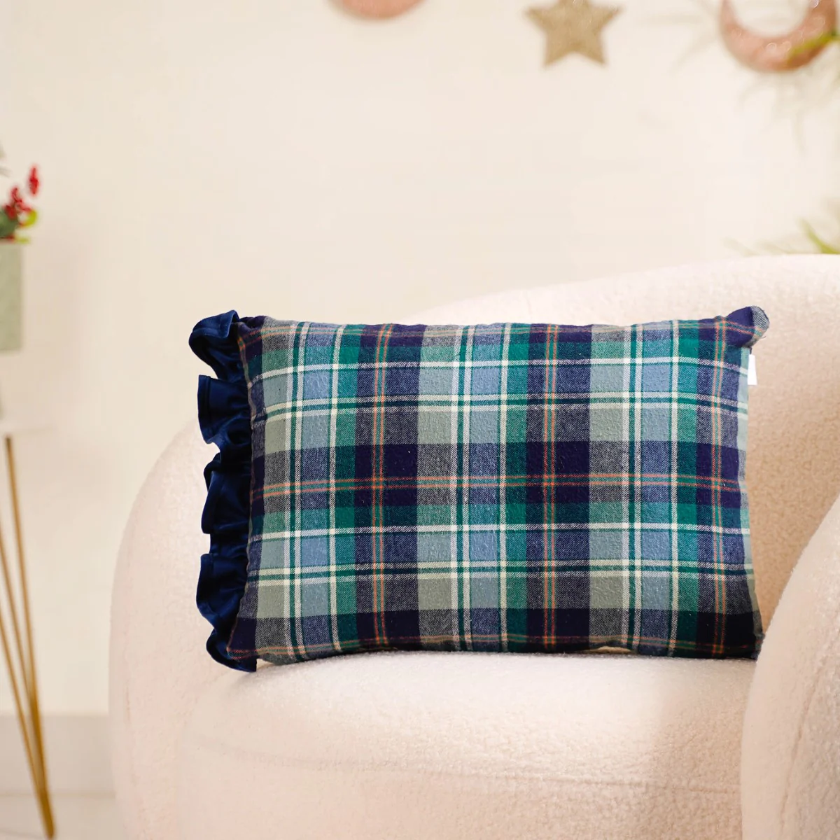 Mistletoe Blue Throw Pillow Cover 18x12 Inch - Image 7