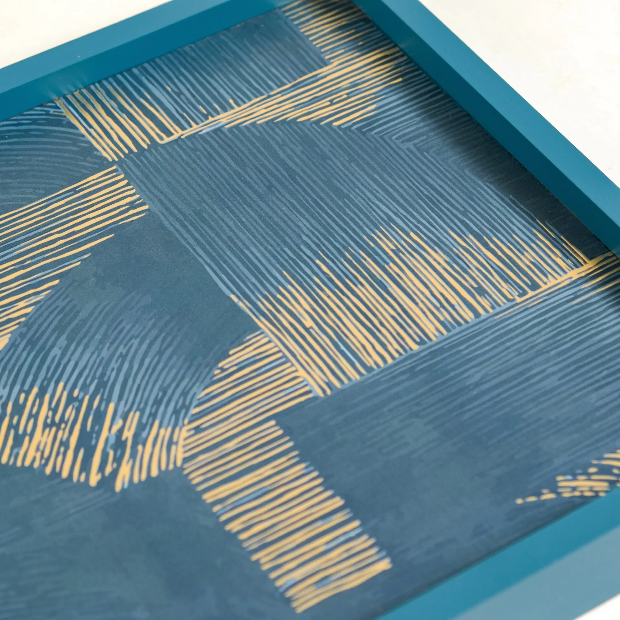 Modern Abstract Art Tray Set Of 2 Blue - Image 5